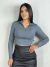 Cropped Poliamida Manga Longa Zíper - comprar online