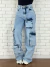 Calça Jeans Wide Leg Cargo Ref 23