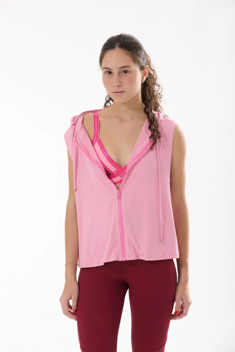 BOMBER ZIPER ROSA CLARO