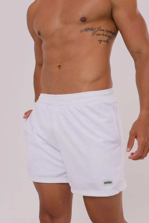 SHORT ESPORTIVO MASCULINO BRANCO