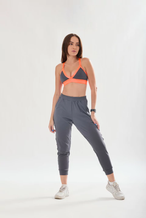 CALÇA MINI JOGGER EMANA CINZA