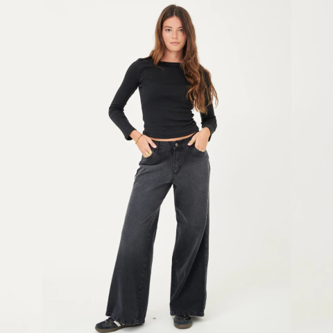 Jean Wide Leg Yasmin Negro - comprar online