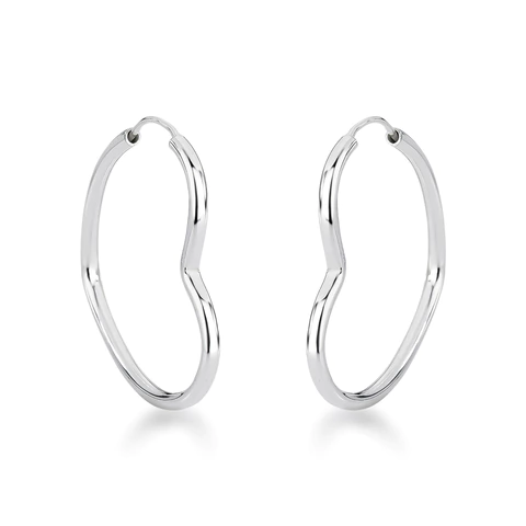 Brinco Prata 925 Argola coração fio redondo - comprar online