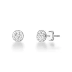 Brinco prata circulo cravejado