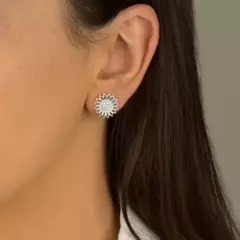 Brinco Prata 925 Girassol cravejado na internet