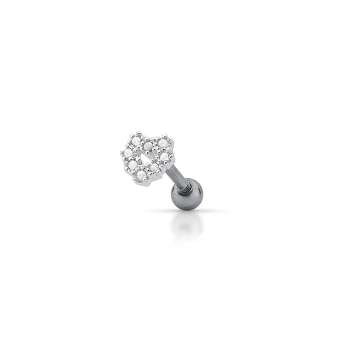 Piercing Prata helix coração vazado cravejado - comprar online