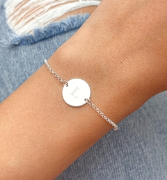 Pulseira elos medalha INICIAL - Sabrina Pratas | Joias delicadas em prata 925