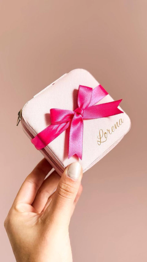 PORTA-JOIAS ROSA PERSONALIZADO