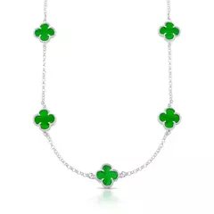 Choker Prata trevos verde - comprar online