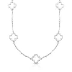 Choker Prata trevos cravejados - comprar online