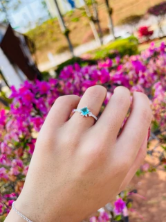 Anel Solitário quadrado turmalina - Sabrina Pratas | Joias delicadas em prata 925