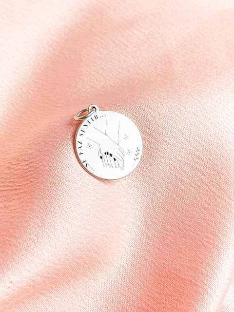 Pingente medalha redonda "Se faz sentir..."