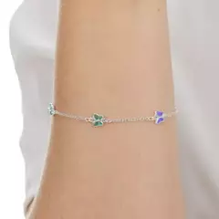 Pulseira Prata borboleta colors - comprar online