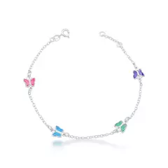 Pulseira Prata borboleta colors