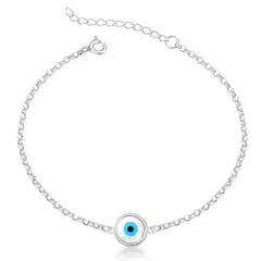 Pulseira Prata olho grego central