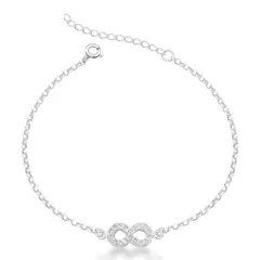 Pulseira Prata Infinito cravejado