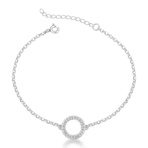Pulseira Prata circulo vazado cravejado