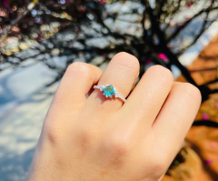 Anel Solitário quadrado turmalina na internet