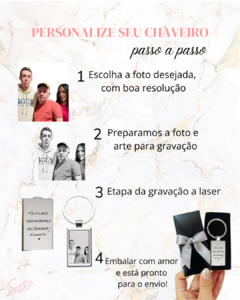 Chaveiro personalizado aço inoxidável - Coração na internet