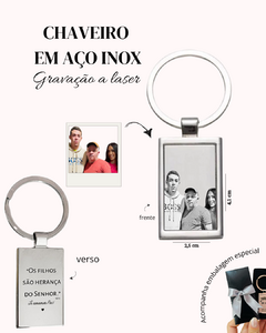 Chaveiro personalizado aço inoxidável - Retangular - comprar online