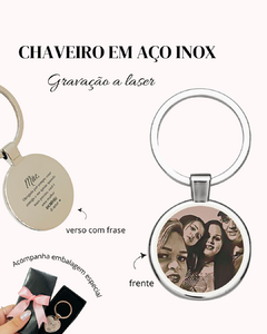 Chaveiro personalizado aço inoxidável - Redondo - comprar online