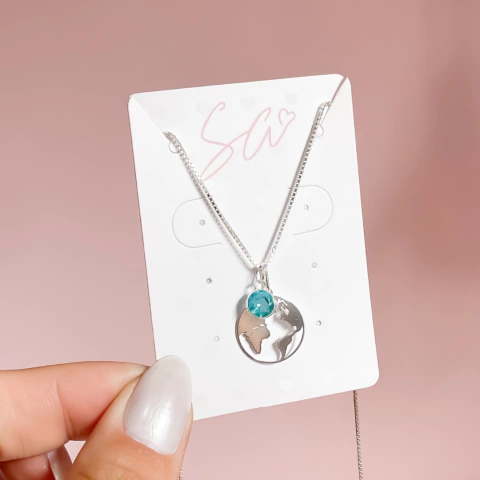 Colar Mapa Mundi patuá