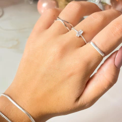 Anel Prata base reta liso - comprar online