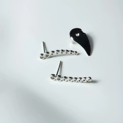 Brinco Prata ear cuff pontos de luz