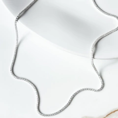 Colar Prata riviera zircônias cristal 1,5mm - comprar online