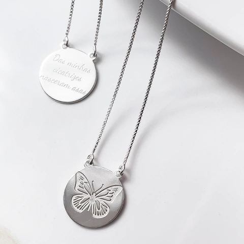 Colar escapulário borboleta/cicatrizes