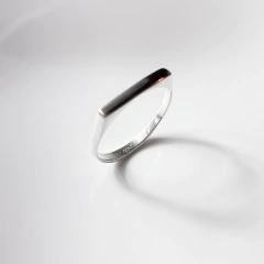 Anel Prata base reta liso