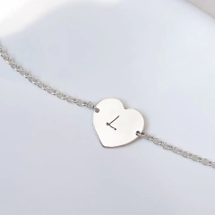 Pulseira de prata coração personalizada - comprar online