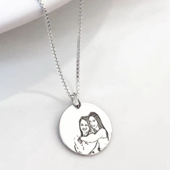 Colar de prata medalha redonda M personalizada (FOTO) na internet