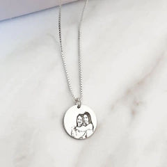 Colar de prata medalha redonda M personalizada (FOTO) - Sabrina Pratas | Joias delicadas em prata 925