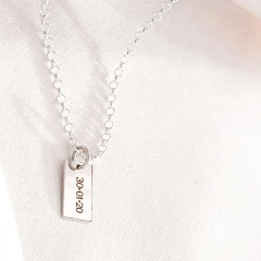 Pulseira de prata placa retangular personalizada - comprar online