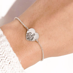 Pulseira de prata coração personalizada - comprar online