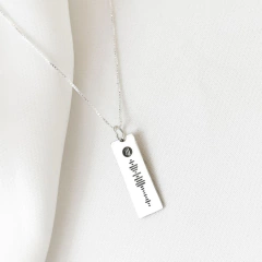 Colar Prata personalizado retangular música (Spotify)