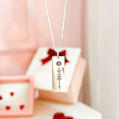 Colar Prata personalizado retangular música (Spotify) - comprar online