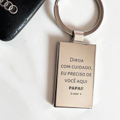Chaveiro personalizado aço inoxidável - Retangular - loja online