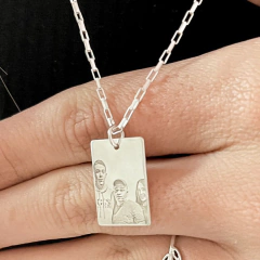 Pingente prata personalizado quadrado (FOTO) na internet