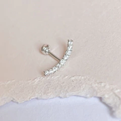 Piercing Prata Hélix cluster cravejado