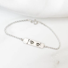 Pulseira Prata personalizada plaquinha