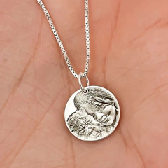 Colar de prata medalha redonda M personalizada (FOTO) - comprar online