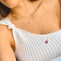 Colar Prata Pérolas - loja online