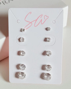 Quíntuplos de Brincos zircônias redondas na internet