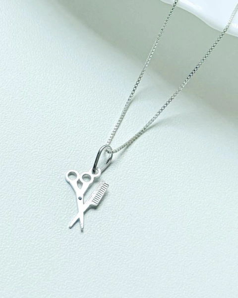 Colar Prata 925 Tesoura e pente - comprar online