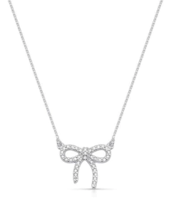 Colar Prata 925 laço cravejado - comprar online