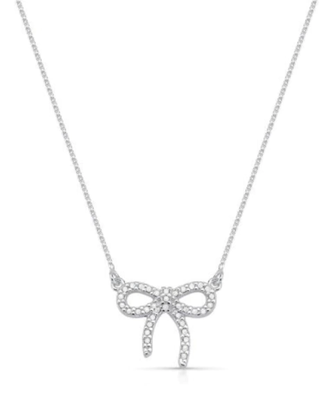 Colar Prata 925 laço cravejado - comprar online