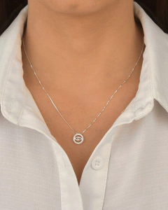 Colar Prata 925 Circulo olho grego cravejado - Sabrina Pratas | Joias delicadas em prata 925