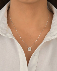 Colar Prata 925 Circulo cravejado árvore da vida - Sabrina Pratas | Joias delicadas em prata 925